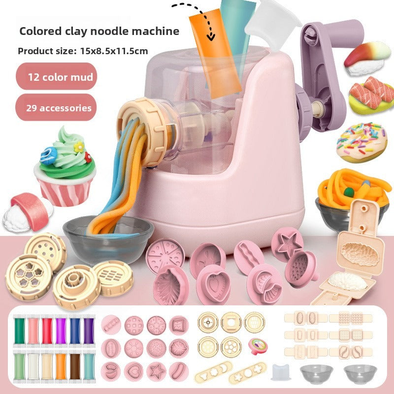 Children's Colorful Clay Toy Set  12 Colors   Noodle Maker  ice cream maker hamburger machine DIY Handmade Clay Tools  Suitable for ages 3+