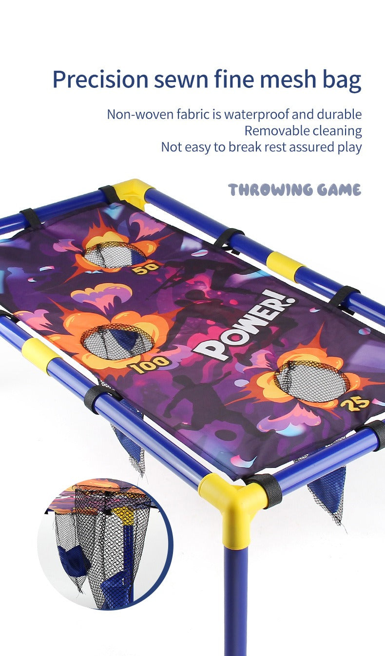 3-in-1 Kids' Carnival Game Set – Bean Bag Toss, Soft Dart Shooting & Ring Toss with 1 Blasters, 6 Foam Darts & 6 Bean Bags & 12 Hoops– Indoor/Outdoor Fun for Ages 5+ – Perfect Party Gift