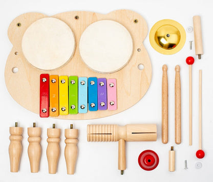Kids Drum Set for Toddlers 18+ Months - Wooden Xylophone & Drum Musical Toys | Early Learning Instruments | Safe Non-Toxic Material | Birthday Gift for Boys & Girls
