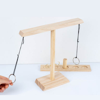 Handmade Wooden Ring Toss Game | Hook & Ring Interactive Tabletop Game for 2 Players | Indoor/Outdoor Family Party Game | Ideal for Adults & Kids Ages 8+