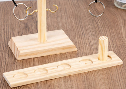 Handmade Wooden Ring Toss Game | Hook & Ring Interactive Tabletop Game for 2 Players | Indoor/Outdoor Family Party Game | Ideal for Adults & Kids Ages 8+