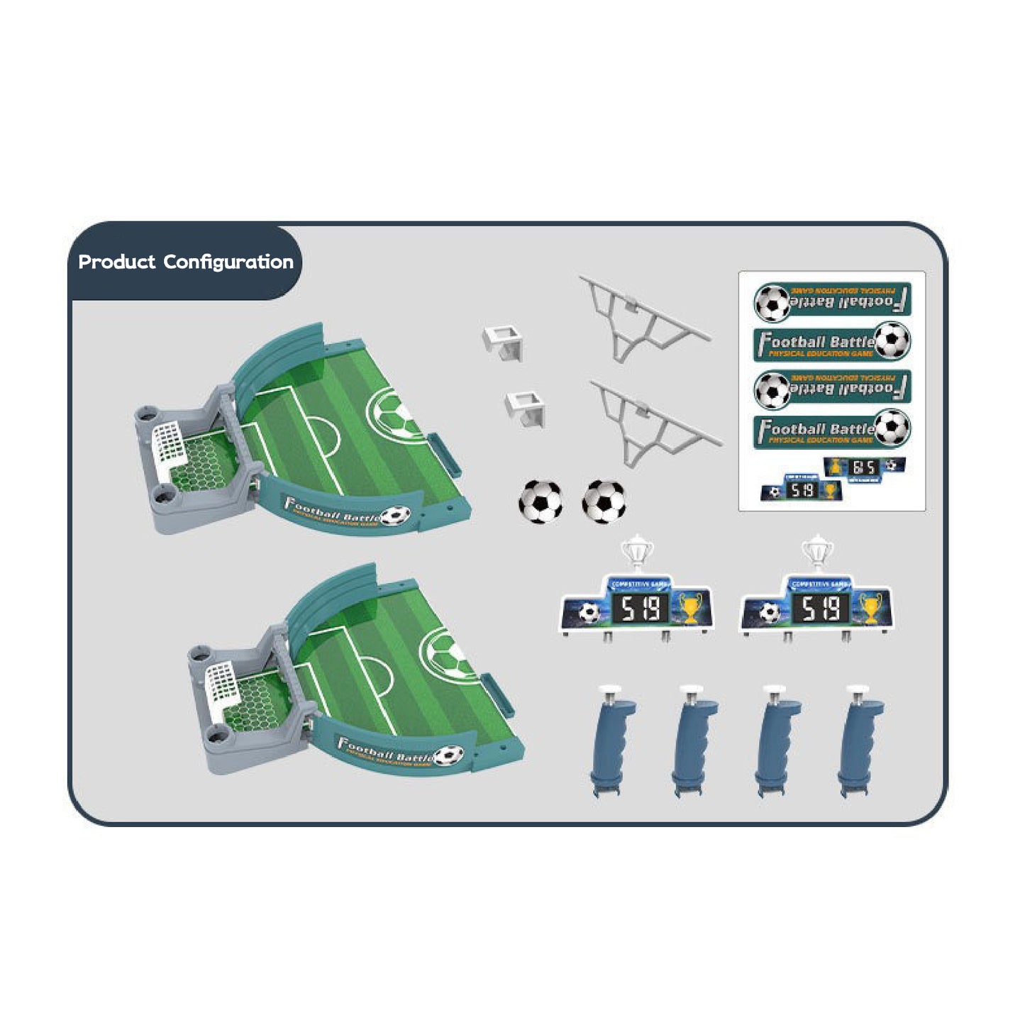Extra - Large Kids' Table Football Set - 2 Player Interactive Soccer Game Table - Family Fun & Brain - Boosting Toy with 6 Balls - Ideal for Parent - Child Bonding
