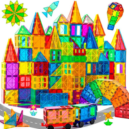3D Magnetic Building Blocks Set, Kids' STEM Magnetic Construction Toy, Essential for Learning and fun of Boys and Girls Aged 3