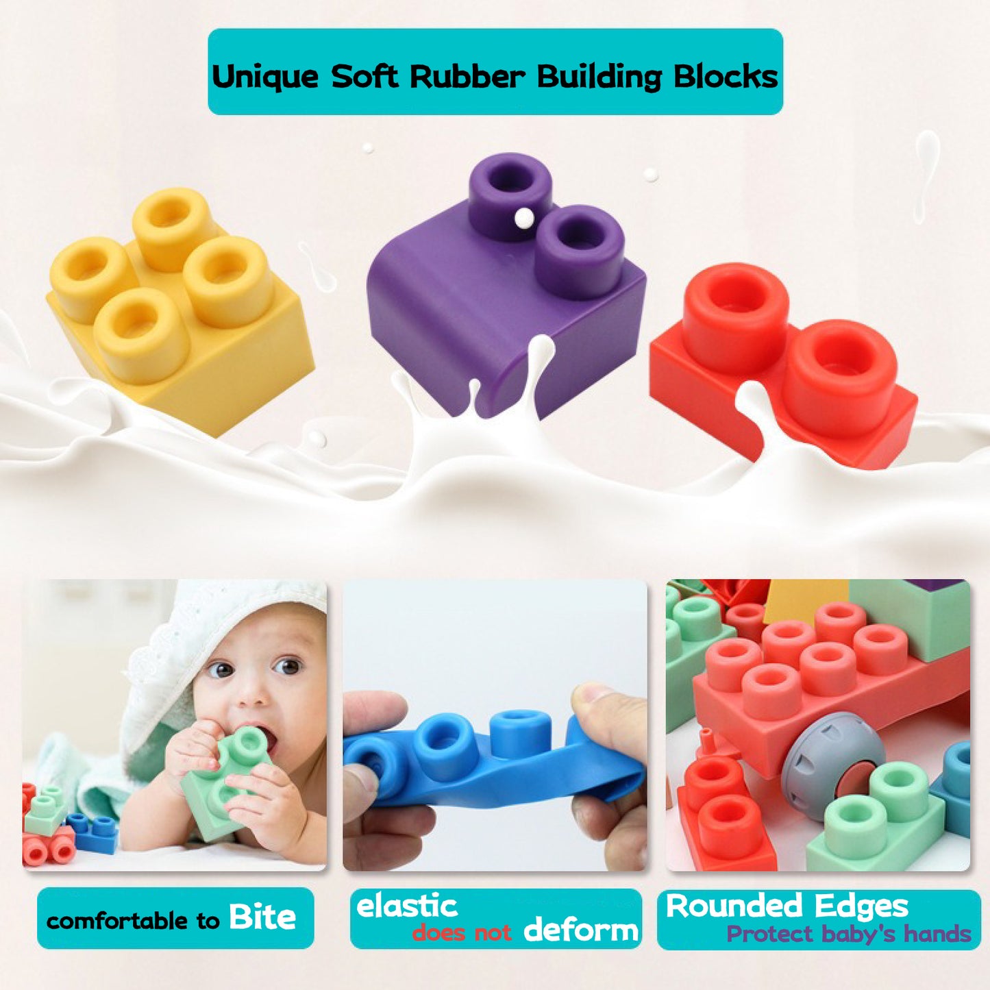 80PCS Soft Building Blocks for Toddlers - Non-Toxic Squishy Sensory Toys for Babies 6-12 Months, STEM Educational Stacking Blocks, Early Learning Toys for 1 2 3 Year Old Boys Girls