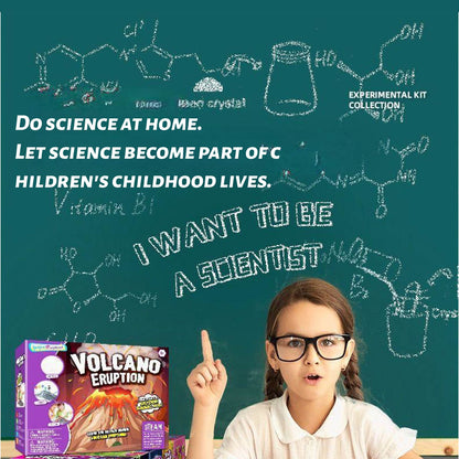 Volcano Eruption Science Experiment Kit for Kids - STEM Learning Toy with 6-Color Paint Strips, Paint Pens, Stirring Stick, Measuring Cup, Goggles and Realistic Eruption Mold - Ages 8+