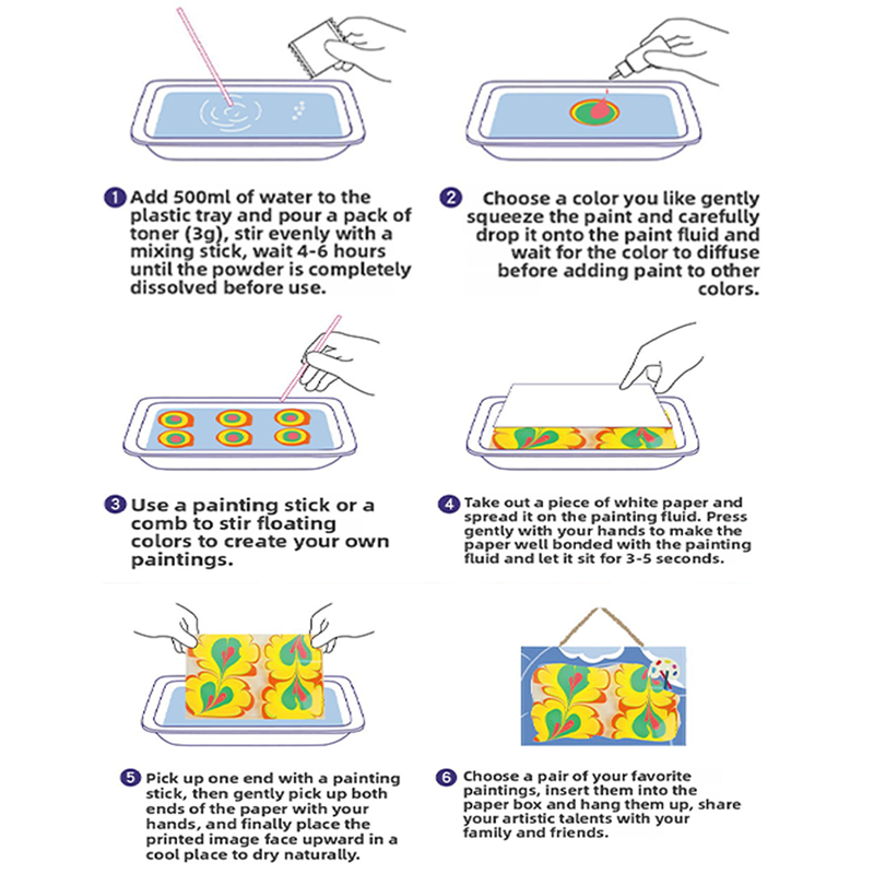 Kids 8 Color Water Painting | Arts and Crafts for Girls and Boys Craft Kit DIY Gift Box | Ideal Gift for Kids Ages 6+