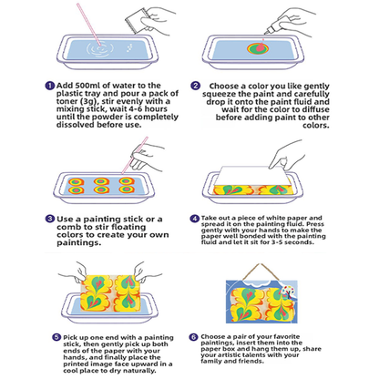 Kids 8 Color Water Painting | Arts and Crafts for Girls and Boys Craft Kit DIY Gift Box | Ideal Gift for Kids Ages 6+