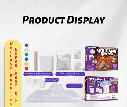 Volcano Eruption Science Experiment Kit for Kids - STEM Learning Toy with 6-Color Paint Strips, Paint Pens, Stirring Stick, Measuring Cup, Goggles and Realistic Eruption Mold - Ages 8+