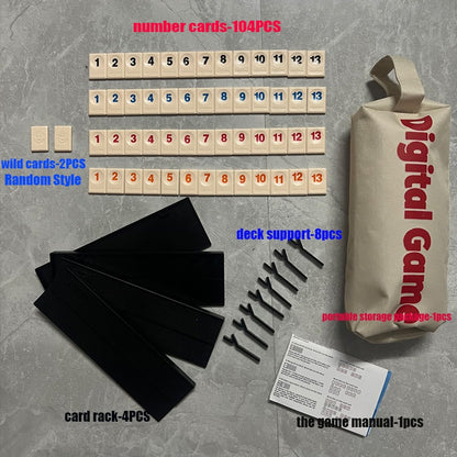 🌟Full-Size Rummy Game Set - 2-Tier Exclusive Boards + Super Durable Travel Bag 🌟Classic Board Game for All Ages – Perfect for Family Fun & On-the-Go Entertainment!