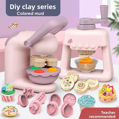 Children's Colorful Clay Toy Set  12 Colors   Noodle Maker  ice cream maker hamburger machine DIY Handmade Clay Tools  Suitable for ages 3+