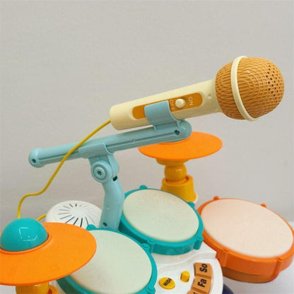 Kids Drum Set Toy - Early Education & Brain - Building Musical Jazz Hand - Clapping Drum for Babies - Karaoke & Percussion Instrument for Toddlers