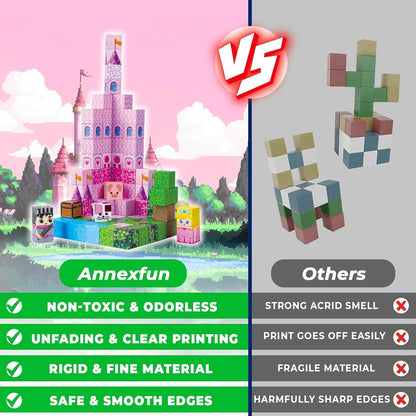 Magnetic STEM Building Blocks Set (100 Cubes Tiles) | Build Princess Castles & Gardens | 3-10 Year Old Kids Birthday Easter Toy Gift