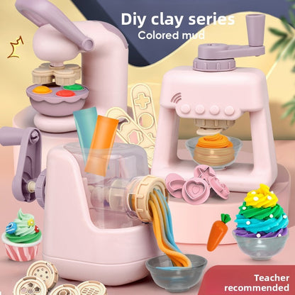 Children's Colorful Clay Toy Set  12 Colors   Noodle Maker  ice cream maker hamburger machine DIY Handmade Clay Tools  Suitable for ages 3+