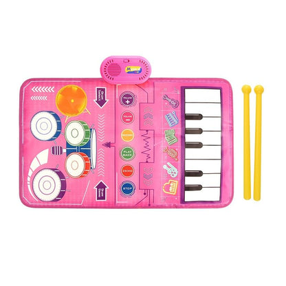 Musical Toys for 1 2 3 Year Old Girls, 3-in-1 Piano Drum Pads, Early Childhood Education Drum Musical Blankets, Gifts for 1 2 Year Old Girls Toddler Toys 1 Year Old Birthday Gift Easter Gifts for Kids