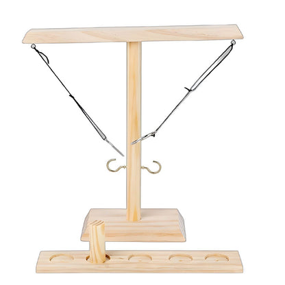 Handmade Wooden Ring Toss Game | Hook & Ring Interactive Tabletop Game for 2 Players | Indoor/Outdoor Family Party Game | Ideal for Adults & Kids Ages 8+