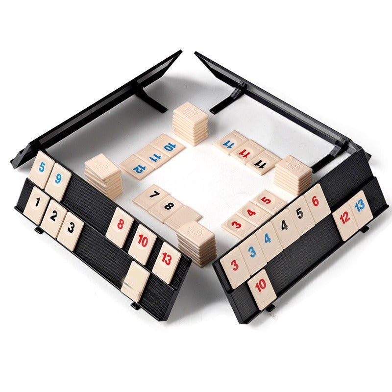 🌟Full-Size Rummy Game Set - 2-Tier Exclusive Boards + Super Durable Travel Bag 🌟Classic Board Game for All Ages – Perfect for Family Fun & On-the-Go Entertainment!