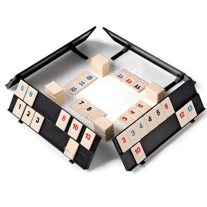 🌟Full-Size Rummy Game Set - 2-Tier Exclusive Boards + Super Durable Travel Bag 🌟Classic Board Game for All Ages – Perfect for Family Fun & On-the-Go Entertainment!