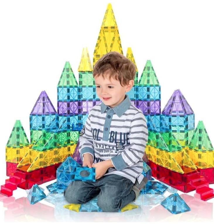 3D Magnetic Building Blocks Set, Kids' STEM Magnetic Construction Toy, Essential for Learning and fun of Boys and Girls Aged 3