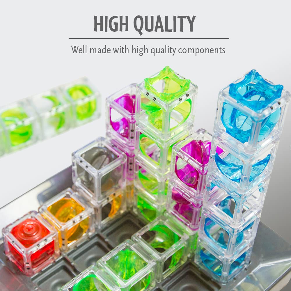 Marble Run STEM Toy – Logic Puzzle Game for Kids & Adults Age 8+ – Brain Teaser Building Challenge with Falling Marbles – Educational Gift for Boys and Girls