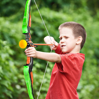 Cool LED Archery Toy Set - 1 Bow with 10 Suction - Cup Arrows, 1 Quiver, 1 Dartboard & 3 Bottles, Ideal for Boys and Girls Aged 3 - 12 for Indoor and Outdoor Play