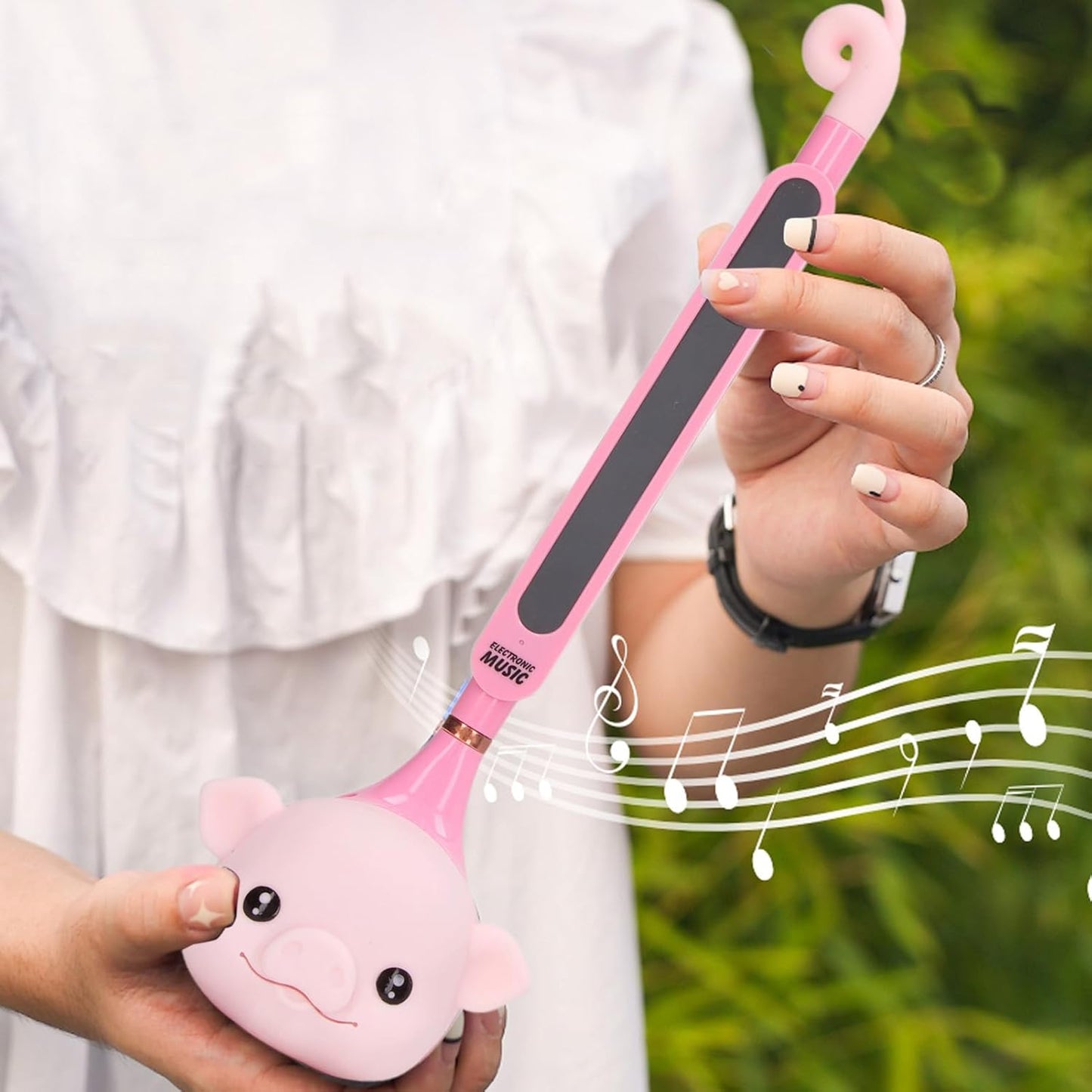Electronic musical instruments, cartoon guitar erhu synthesizer | portable musical toys for children and adults | fun early education musical instruments (pink pig)