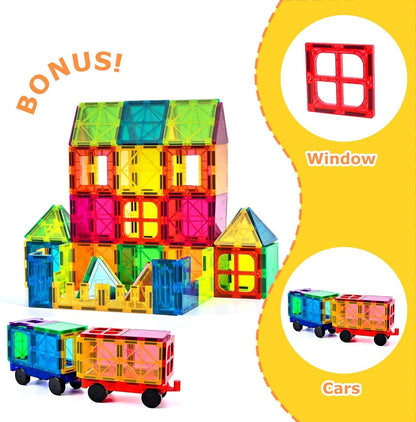 3D Magnetic Building Blocks Set, Kids' STEM Magnetic Construction Toy, Essential for Learning and fun of Boys and Girls Aged 3