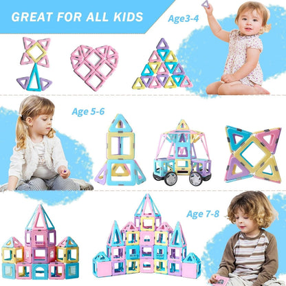 86 PCS Magnetic Building Blocks Educational Building Toy Gift for 3 4 5 6 7 year old children - boys and girls