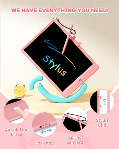 Magnetic drawing board for children（colour screen）, 10 inch LCD writing board for kids toys for 3 4 5 6 7 8 years old boys and girls, reusable graffiti board, Christmas educational toys, birthday gifts