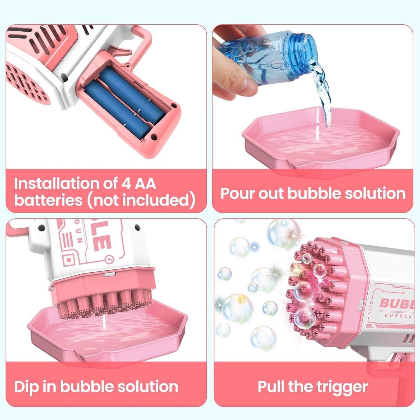 Bubble Toy Set for 3-8 Year Old Kids (Girls Bubble Gun & Boys Bubble Machine) | Outdoor Garden Bubble Maker | Perfect Birthday & Festival Gift for Girls & Boys