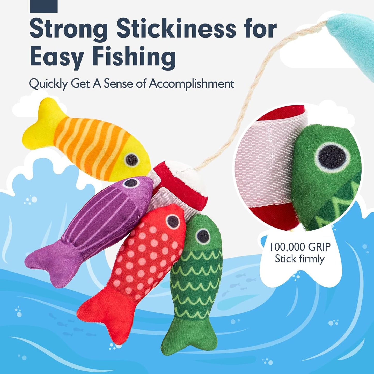 Montessori 10-in-1 Fabric Fishing Game Set｜Early Learning Toys for 6M - 3Y Babies｜Number Counting, Color Recognition & Shape Learning