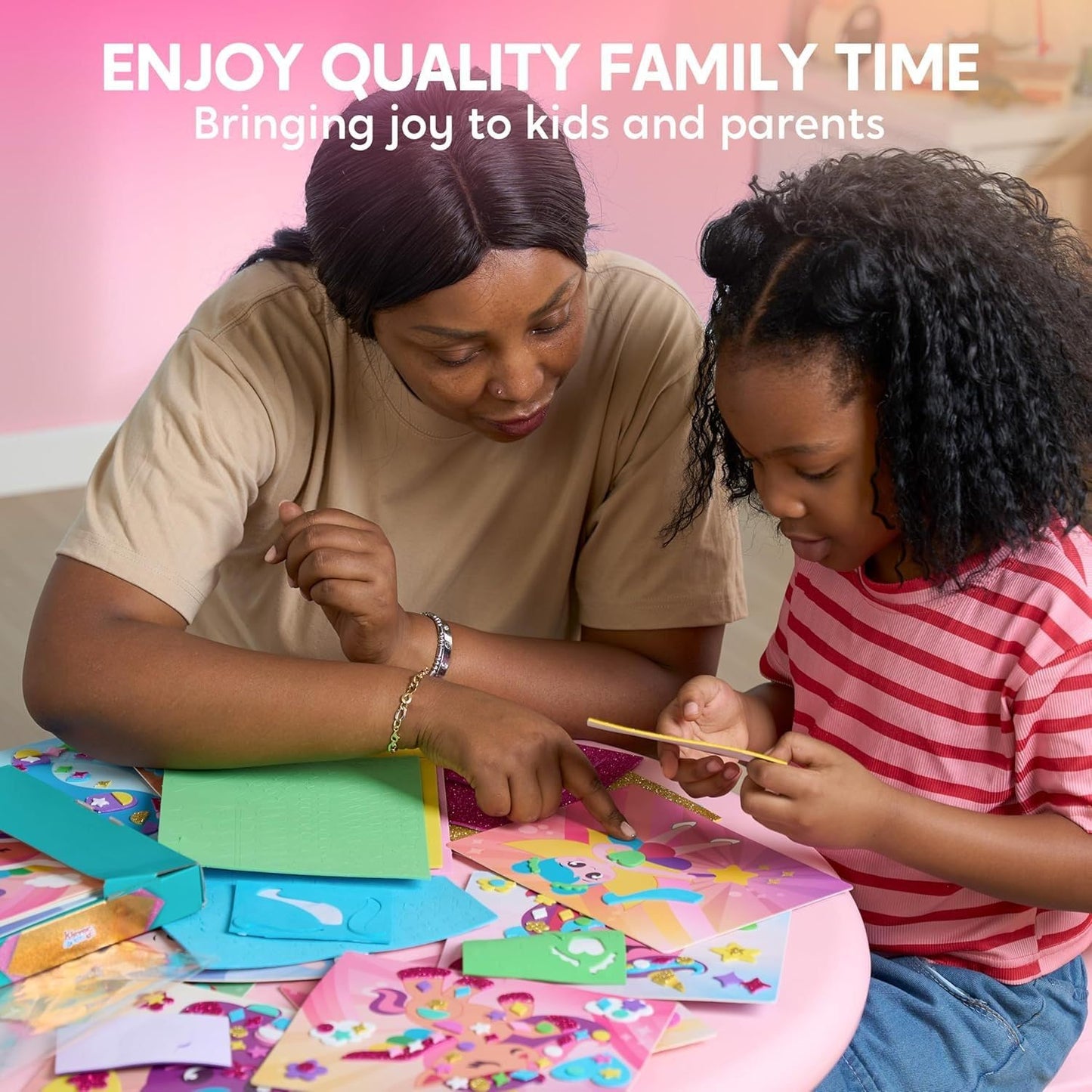 Mess-Free Arts and Crafts Set for Kids (Unicorn & Princess Foil Theme) | DIY Creative Activity Toy | Travel/Birthday Gift for 4 5 6 7 8 9 Year Old Boys & Girls