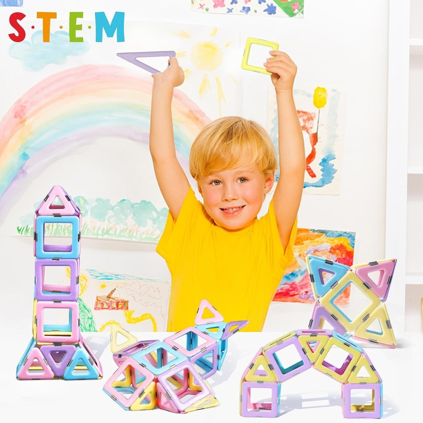 86 PCS Magnetic Building Blocks Educational Building Toy Gift for 3 4 5 6 7 year old children - boys and girls
