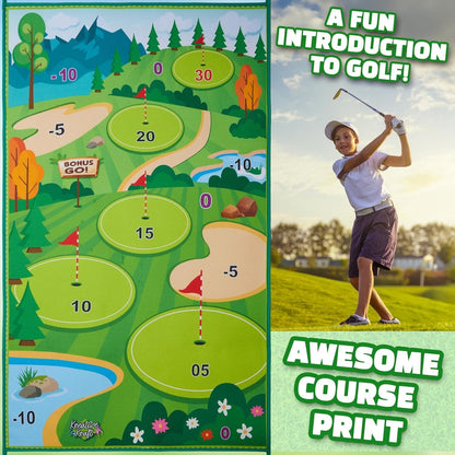 Parent-Child Golf Toy Set | Kids & Adults Universal | Indoor/Outdoor Garden Use | Includes Thickened Golf Mat for Putting Practice