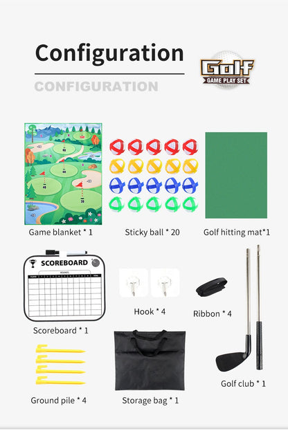 Parent-Child Golf Toy Set | Kids & Adults Universal | Indoor/Outdoor Garden Use | Includes Thickened Golf Mat for Putting Practice