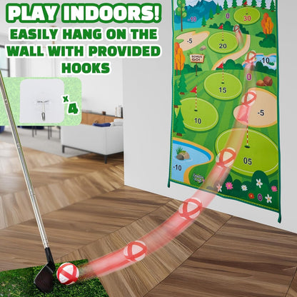 Parent-Child Golf Toy Set | Kids & Adults Universal | Indoor/Outdoor Garden Use | Includes Thickened Golf Mat for Putting Practice