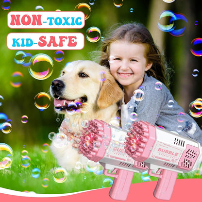 Bubble Toy Set for 3-8 Year Old Kids (Girls Bubble Gun & Boys Bubble Machine) | Outdoor Garden Bubble Maker | Perfect Birthday & Festival Gift for Girls & Boys