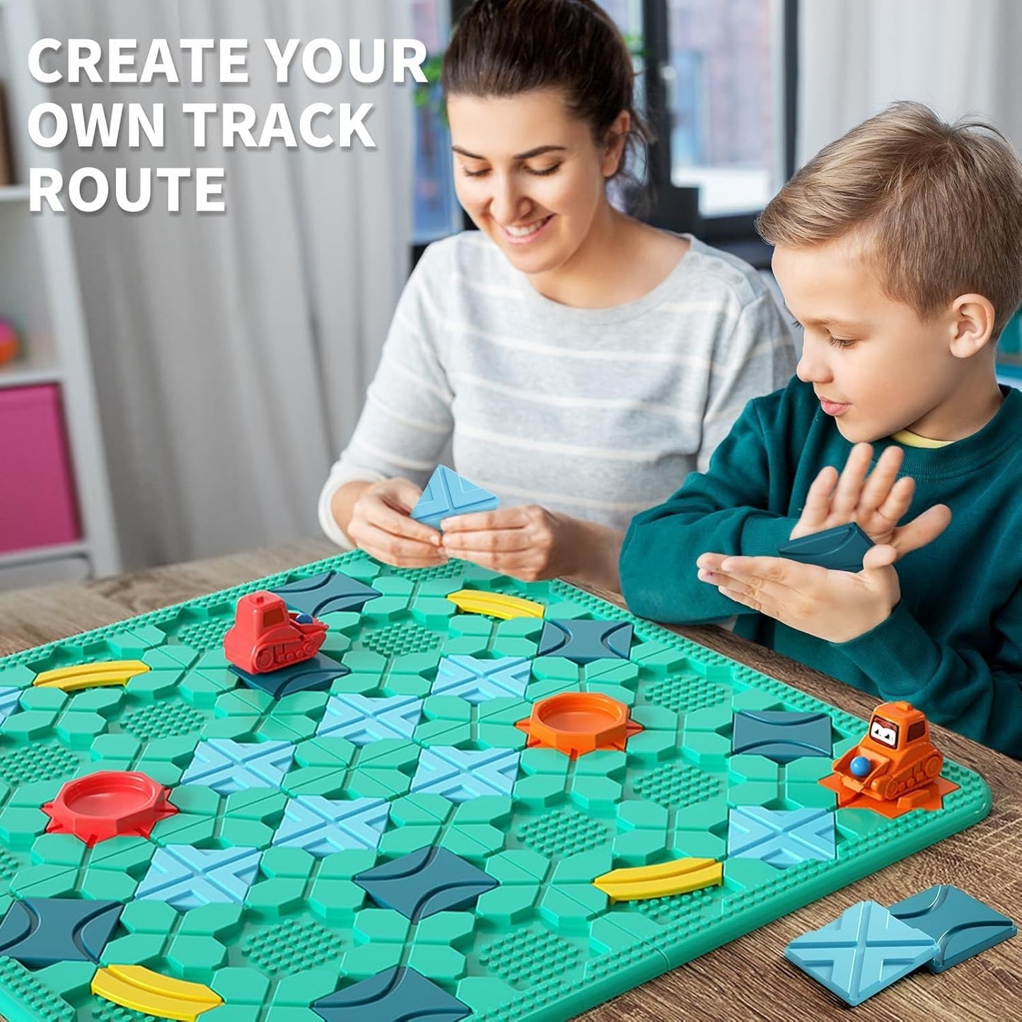STEM Logic Maze Board Game for Kids - 57x57CM Large Puzzle with Marbles | Educational Building Toy for Ages 4-8 | Family Interactive Learning Game | Safe ABS Material