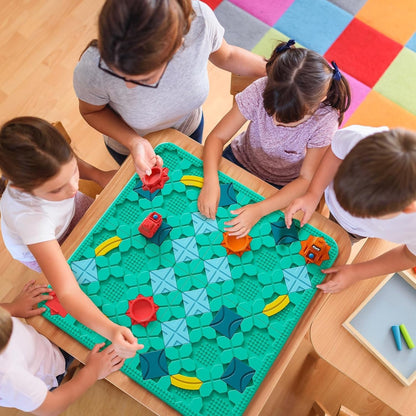 STEM Logic Maze Board Game for Kids - 57x57CM Large Puzzle with Marbles | Educational Building Toy for Ages 4-8 | Family Interactive Learning Game | Safe ABS Material