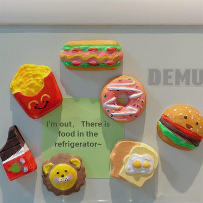 Gourmet-themed Plaster Painting Set | All-Age Creative DIY Coloring Fridge Magnets | Portable Travel Art Kit for Kids