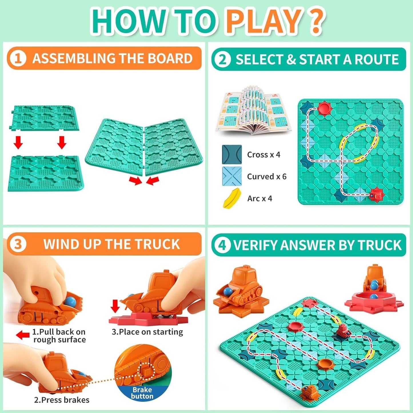 STEM Logic Maze Board Game for Kids - 57x57CM Large Puzzle with Marbles | Educational Building Toy for Ages 4-8 | Family Interactive Learning Game | Safe ABS Material