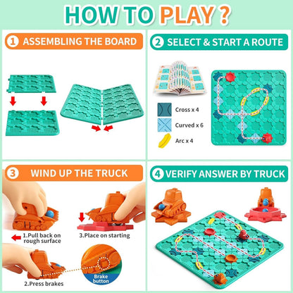 STEM Logic Maze Board Game for Kids - 57x57CM Large Puzzle with Marbles | Educational Building Toy for Ages 4-8 | Family Interactive Learning Game | Safe ABS Material