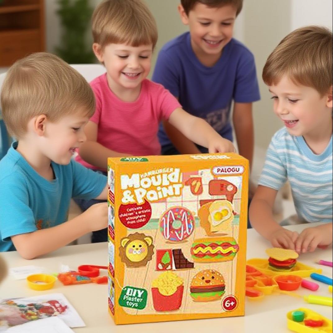 Gourmet-themed Plaster Painting Set | All-Age Creative DIY Coloring Fridge Magnets | Portable Travel Art Kit for Kids