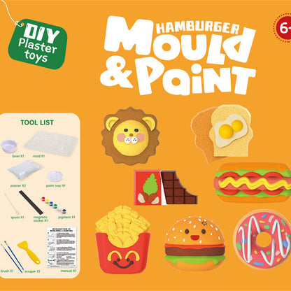 Gourmet-themed Plaster Painting Set | All-Age Creative DIY Coloring Fridge Magnets | Portable Travel Art Kit for Kids