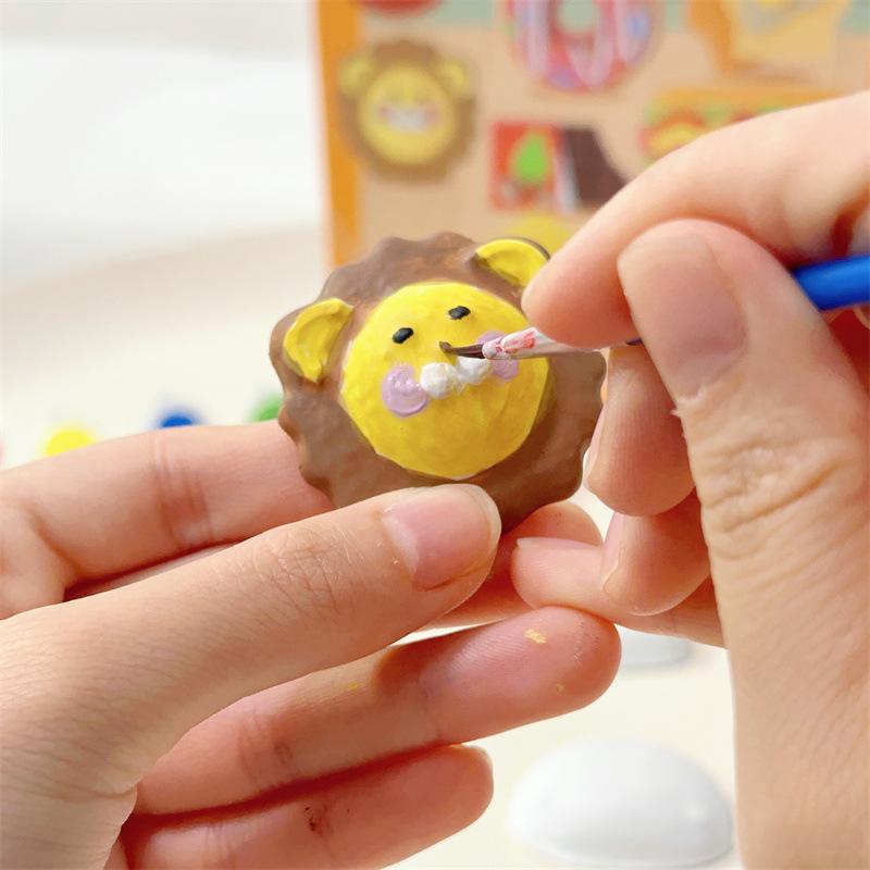 Gourmet-themed Plaster Painting Set | All-Age Creative DIY Coloring Fridge Magnets | Portable Travel Art Kit for Kids