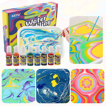 Kids 8 Color Water Painting | Arts and Crafts for Girls and Boys Craft Kit DIY Gift Box | Ideal Gift for Kids Ages 6+