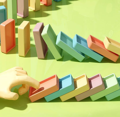 Domino Train Toy, 200 Pieces Kids Game Automatic Domino Set, STEM Montessori Toys for 3 Year Olds, Creative Gift with Colorful Lights and Music