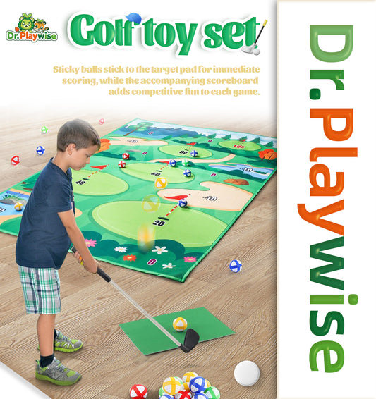 Parent-Child Golf Toy Set | Kids & Adults Universal | Indoor/Outdoor Garden Use | Includes Thickened Golf Mat for Putting Practice