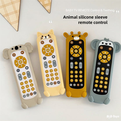 Baby Remote Control Toy with Koala Giraffe Cat Monkey Silicone Cover - Educational Musical Baby Toddler Toy with Realistic Games, Lights and Sounds - 6, 9, 12, 18 Months Boy Girl Gift