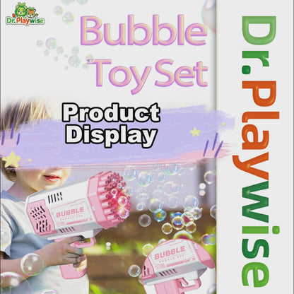 Bubble Toy Set for 3-8 Year Old Kids (Girls Bubble Gun & Boys Bubble Machine) | Outdoor Garden Bubble Maker | Perfect Birthday & Festival Gift for Girls & Boys