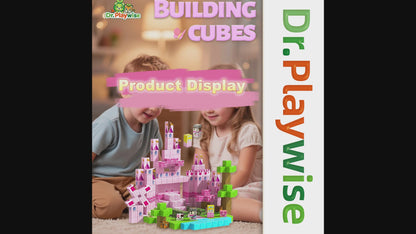 Magnetic STEM Building Blocks Set (100 Cubes Tiles) | Build Princess Castles & Gardens | 3-10 Year Old Kids Birthday Easter Toy Gift